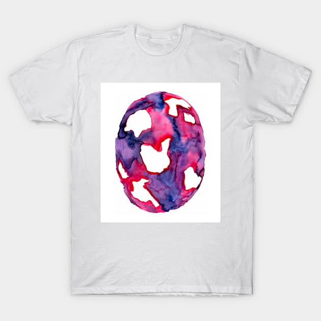 Vibrant Pink, Purple, and Magenta Watercolor Abstract Orb T-Shirt by gloobella